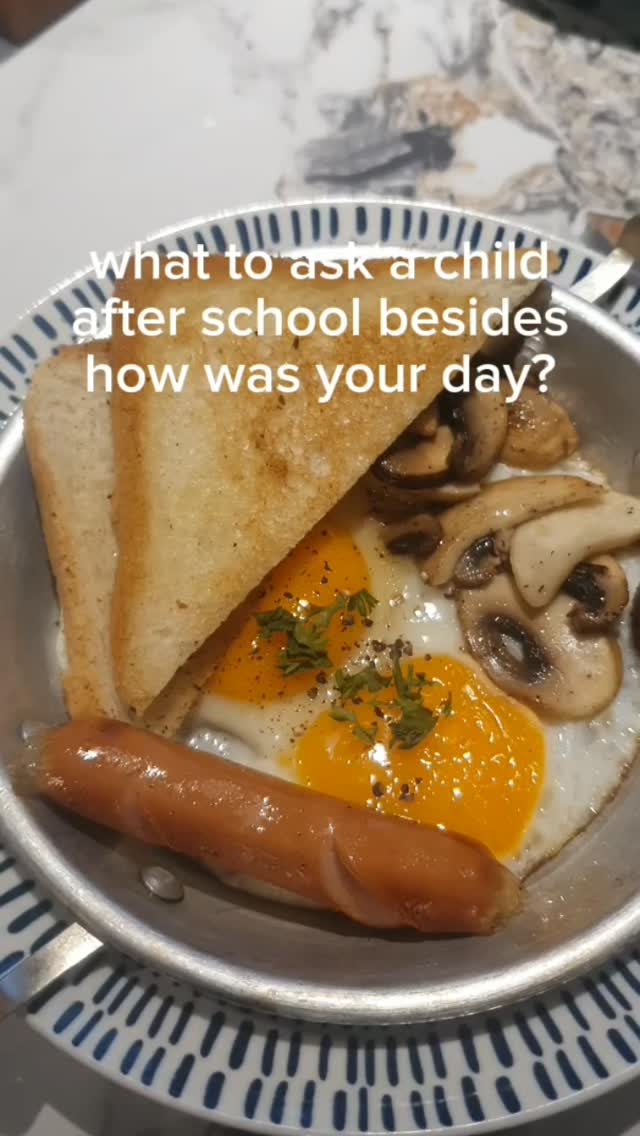 What to ask a child after school besides how was your day?  Here's an idea of what to ask kids after school besides how was your day.  After school as parents we are excited to know about our kids' day but they give use one word answers like fine or good all the time. They surely had more to say but I found that the more I push the more they say nothing.  So, I keep looking for questions and ideas on how to connect  with kids and get them talking.